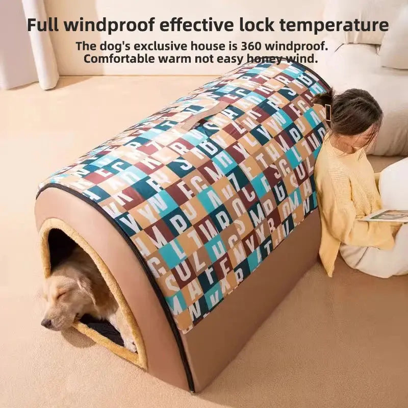 Enclosed Winter Dog House – Large and Cosy Kennel for All Seasons ShopTrend MF